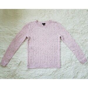 Talbots Petite Women’s Sweater Orchid Pink Charcoal Spots Pullover Small